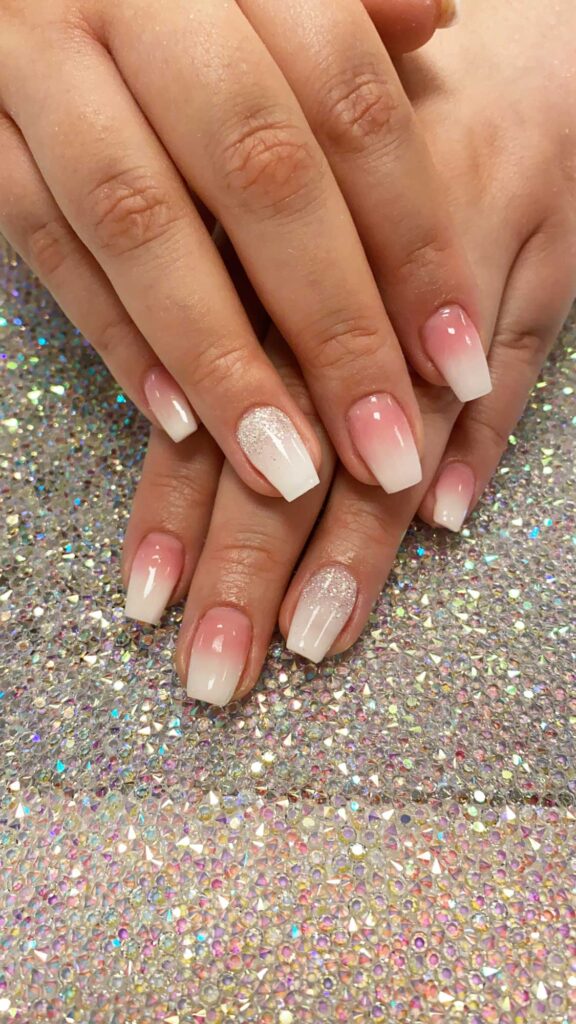 French Ombre Nageldesign mit Highlight